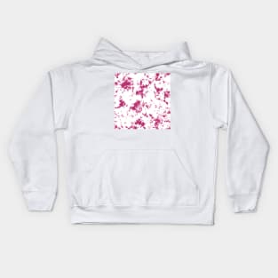 Hot Pink bubble gum and white Storm - Tie-Dye Shibori Texture Kids Hoodie